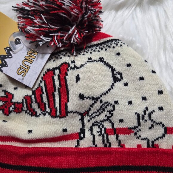 Peanuts Snoopy & Woodstock PomPom Beanie Winter Hat main image 4